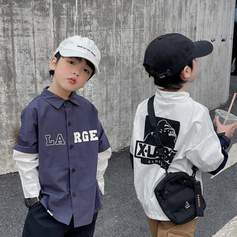 【100-150cm】絶対欲しい 特別なデザイン カジュアル カッコイイ 男の子 長袖 シャツ