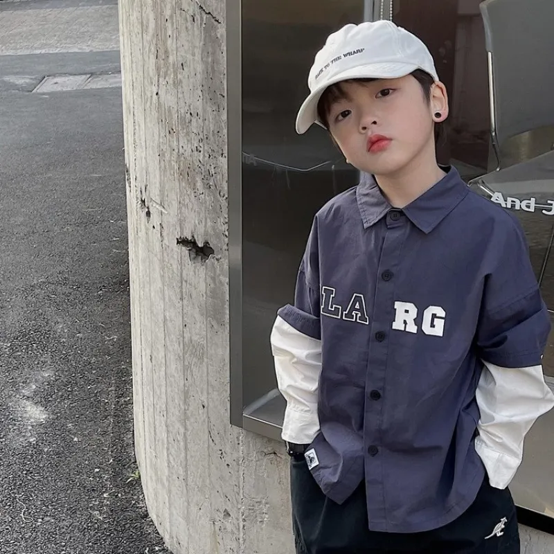 【100-150cm】絶対欲しい 特別なデザイン カジュアル カッコイイ 男の子 長袖 シャツ
