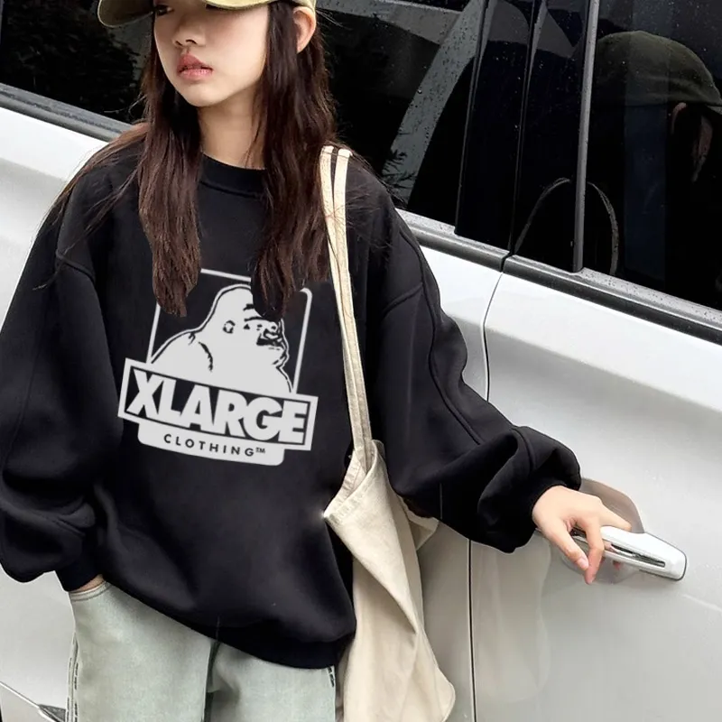 【90-160cm】リラックス感ある プリント 合わせやすい カジュアル 着やすい 女の子 トレーナー