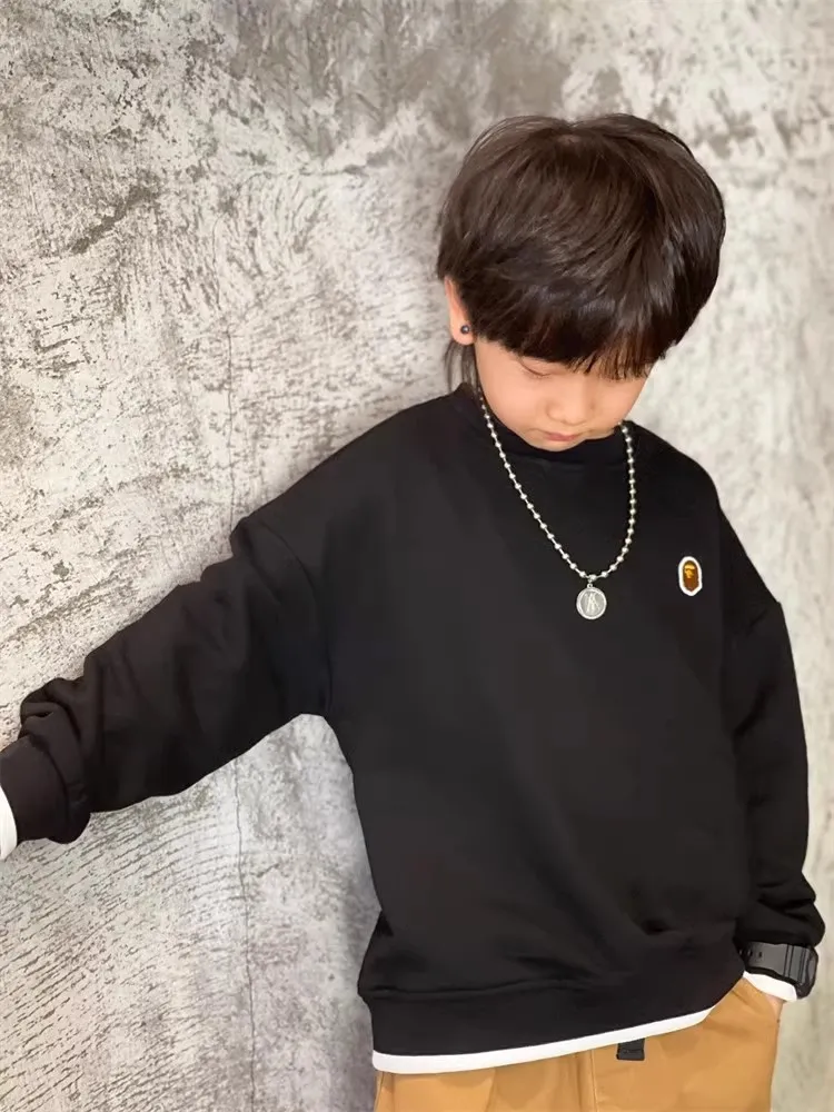 【90-160cm】元気いっぱい 大人気 カジュアル 数学柄 アルファベット 男の子 トレーナー