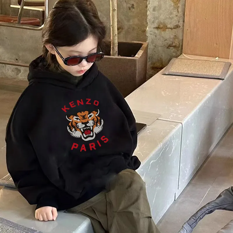【90-160cm】毎日着たくなる 合わせやすい 虎柄 ユニーク 女の子 フード付き パーカー