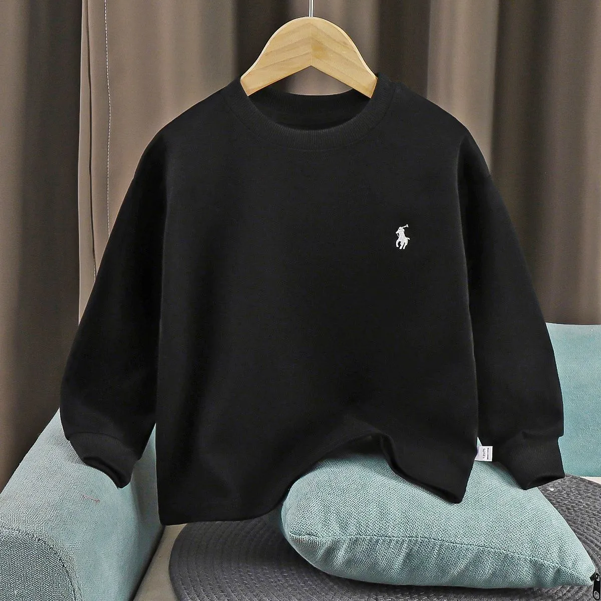 【100-170cm】絶対後悔しない シンプル 刺繍 質感いい 男女限らず 長袖 Ｔシャツ