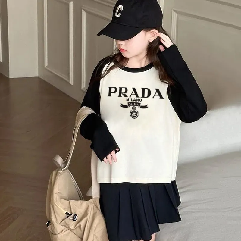 【90-160cm】絶対欲しい 売れ筋 シンプル おしゃれ アルファベット 女の子 長袖 Ｔシャツ