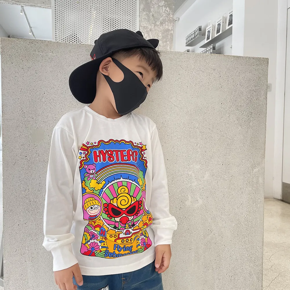 【90-160cm】着回し力抜群 カートゥーン 可愛い 合わせやすい トレンド 人気 長袖 Tシャツ