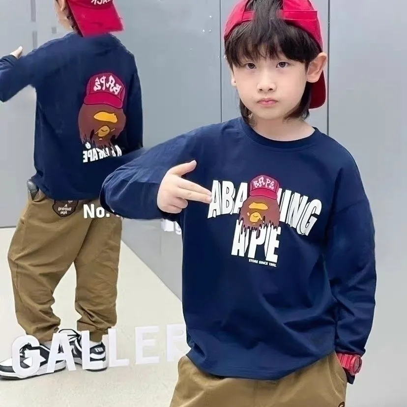 【90-160cm】着心地も抜群 おしゃれ カジュアル ユニーク プリント 男の子 長袖 Ｔシャツ