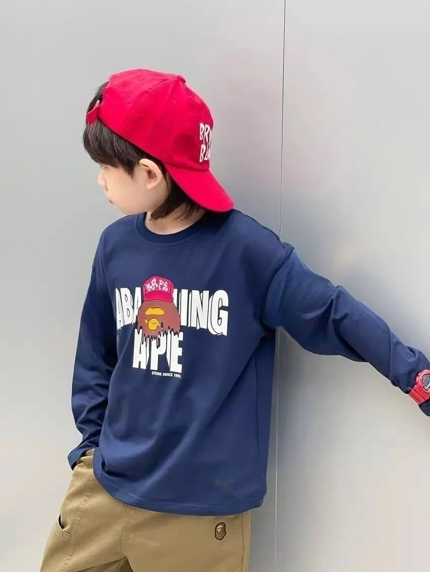 【90-160cm】着心地も抜群 おしゃれ カジュアル ユニーク プリント 男の子 長袖 Ｔシャツ