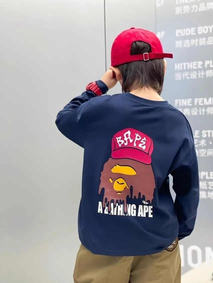 【90-160cm】着心地も抜群 おしゃれ カジュアル ユニーク プリント 男の子 長袖 Ｔシャツ