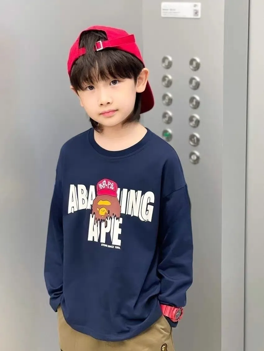 【90-160cm】着心地も抜群 おしゃれ カジュアル ユニーク プリント 男の子 長袖 Ｔシャツ
