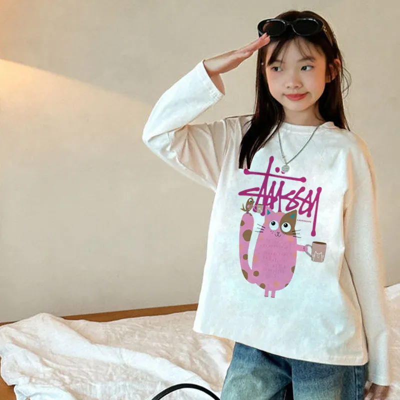 【90-160cm】毎日着たくなる 可愛い カートゥーン 合わせやすい 女の子 長袖 Ｔシャツ