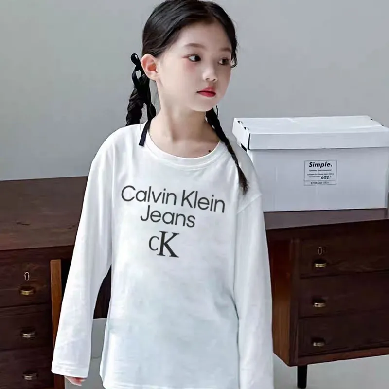 【90-160cm】おしゃれキッズ必見 アルファベット 快適  女の子 長袖 Ｔシャツ