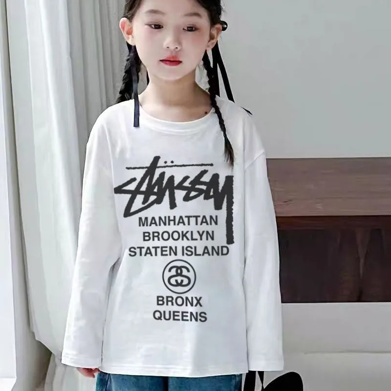 【90-160cm】リラックス感ある 着心地抜群 快適  カジュアル 女の子 長袖 Ｔシャツ
