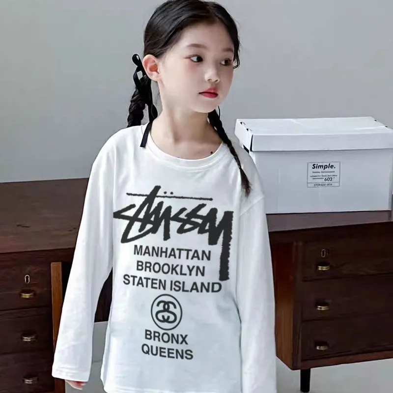 【90-160cm】リラックス感ある 着心地抜群 快適  カジュアル 女の子 長袖 Ｔシャツ