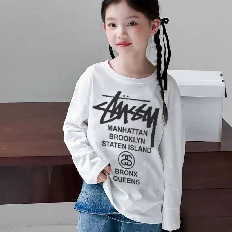 【90-160cm】リラックス感ある 着心地抜群 快適  カジュアル 女の子 長袖 Ｔシャツ