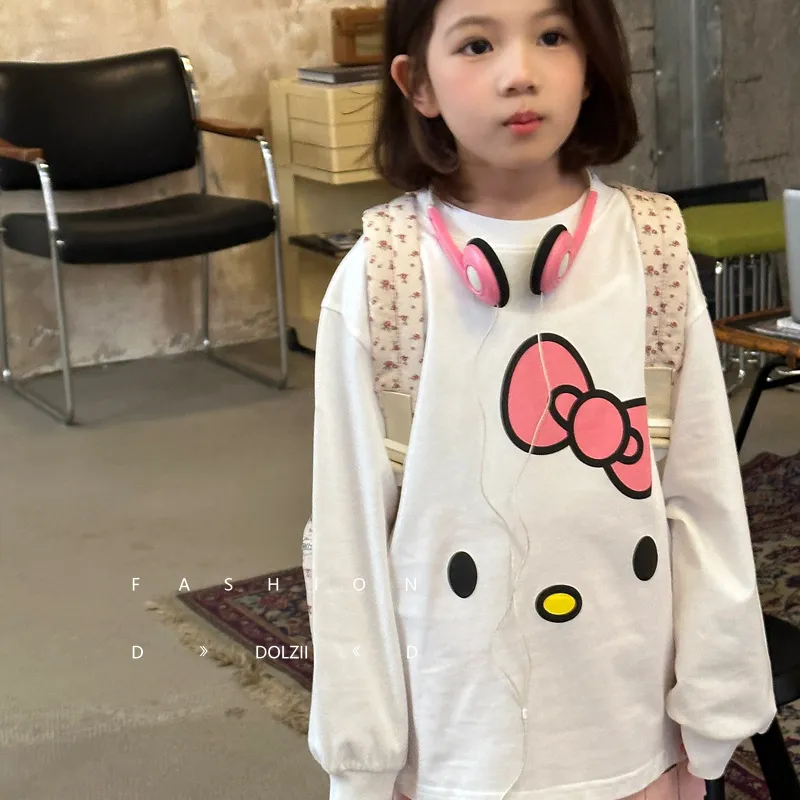 【110-170cm】絶対欲しい 好感度UP ふんわり可愛い 女の子 長袖 Ｔシャツ