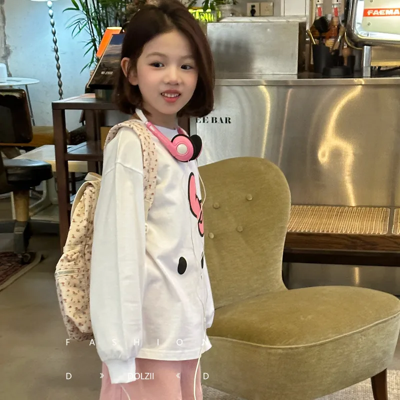 【110-170cm】絶対欲しい 好感度UP ふんわり可愛い 女の子 長袖 Ｔシャツ
