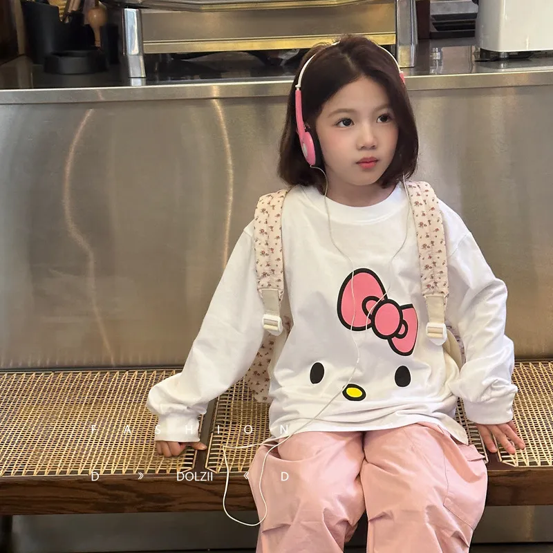 【110-170cm】絶対欲しい 好感度UP ふんわり可愛い 女の子 長袖 Ｔシャツ