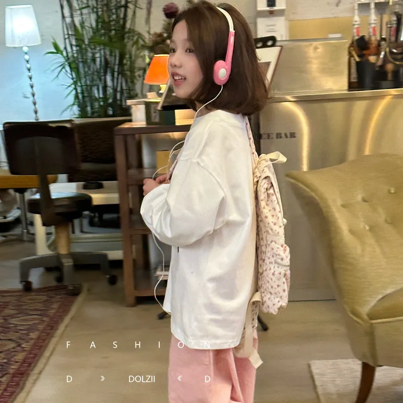 【110-170cm】絶対欲しい 好感度UP ふんわり可愛い 女の子 長袖 Ｔシャツ