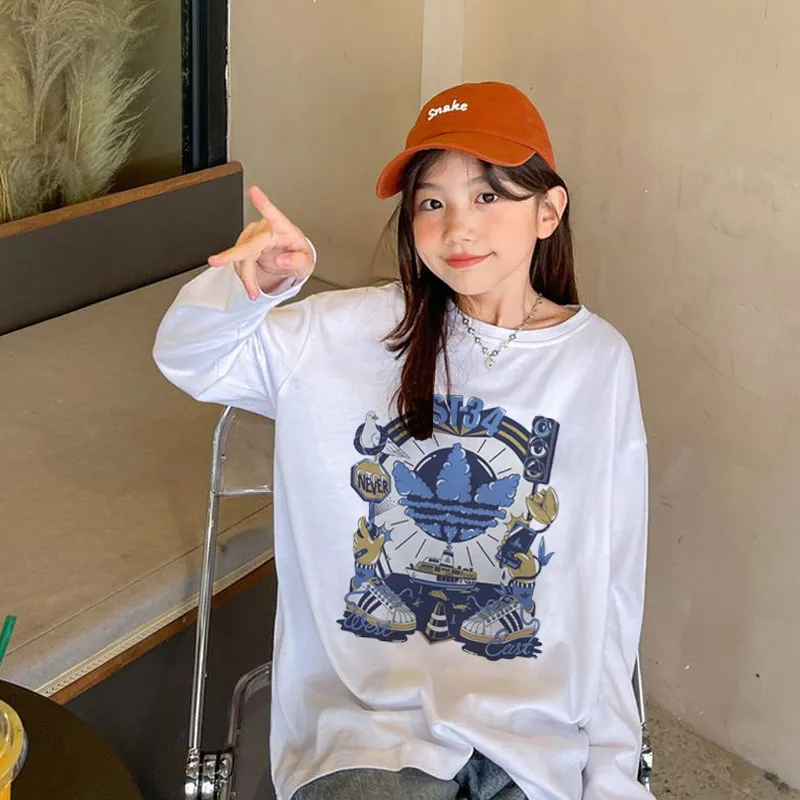【90-160cm】人気爆発中 気質満点  おしゃれ 快適  カジュアル 女の子 長袖 Ｔシャツ