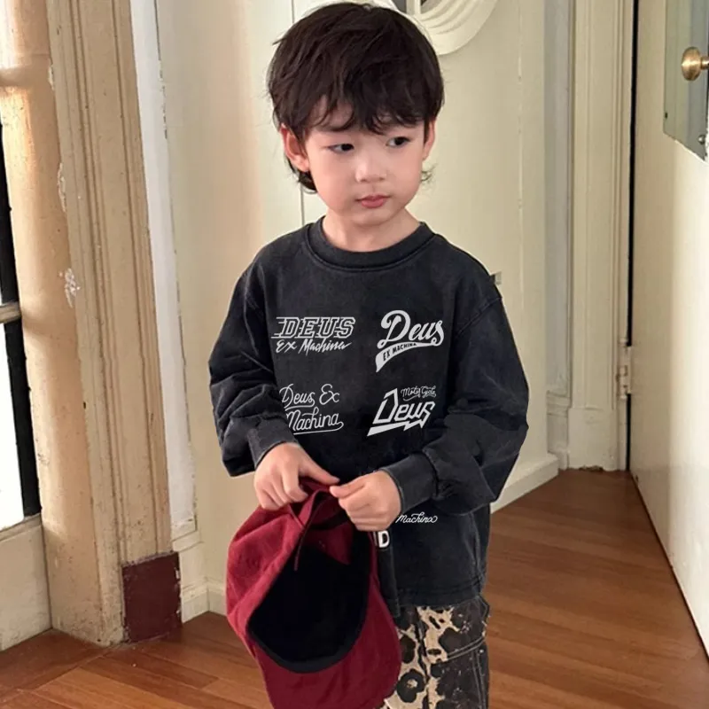 【80-130cm】リラックス感ある 大人気 ユニーク カッコイイ 男の子 長袖 Ｔシャツ