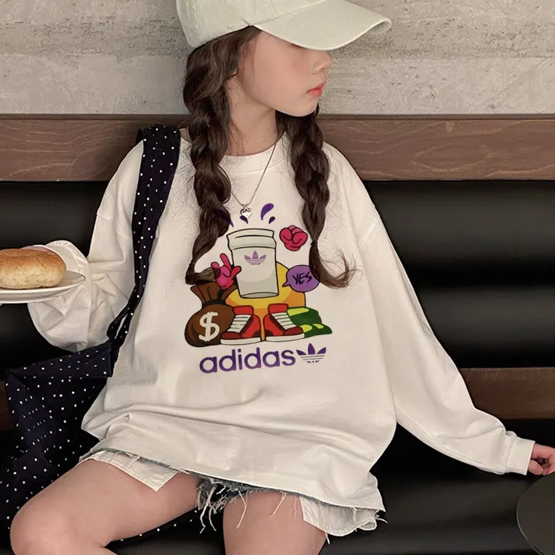 【110-170cm】好感度UP オシャレ 可愛い 合わせやすい 女の子 長袖 Ｔシャツ