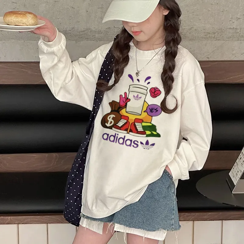 【110-170cm】好感度UP オシャレ 可愛い 合わせやすい 女の子 長袖 Ｔシャツ