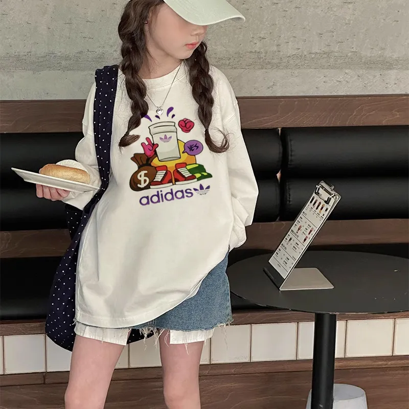 【110-170cm】好感度UP オシャレ 可愛い 合わせやすい 女の子 長袖 Ｔシャツ