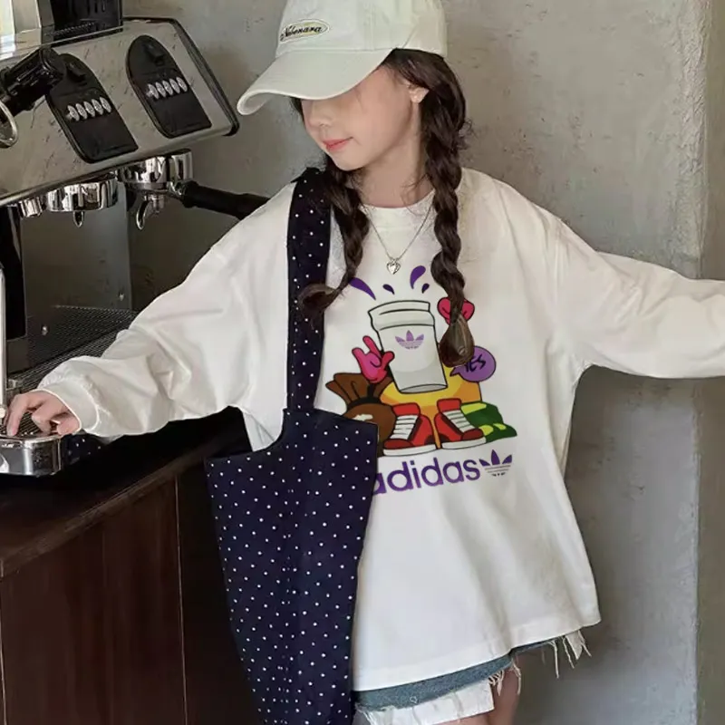 【110-170cm】好感度UP オシャレ 可愛い 合わせやすい 女の子 長袖 Ｔシャツ