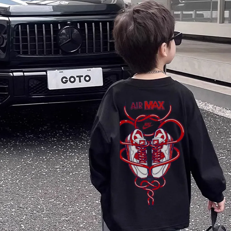 【110-170cm】人気爆発中 トレンド カッコイイ 合わせやすい 男の子 長袖 Tシャツ