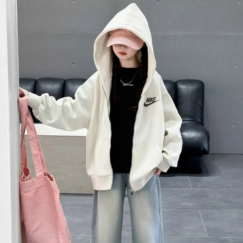 【90-160cm】取り入れたい カジュアル 着やすい 快適 女の子 ジップパーカー