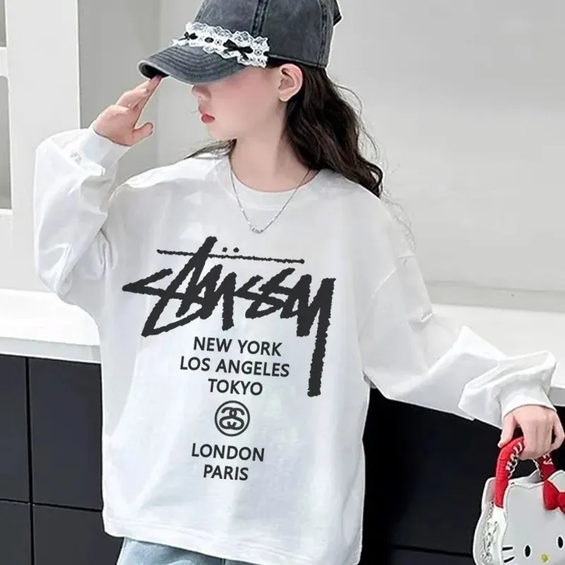 【110-170cm】よく売れる 好感度UP カジュアル アルファベット 女の子 長袖 Ｔシャツ