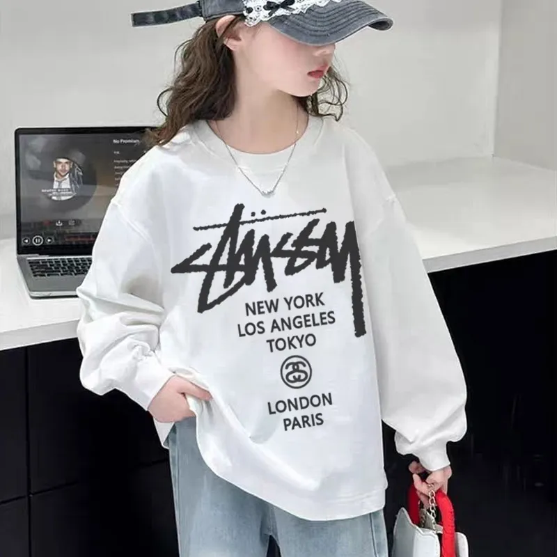 【110-170cm】よく売れる 好感度UP カジュアル アルファベット 女の子 長袖 Ｔシャツ