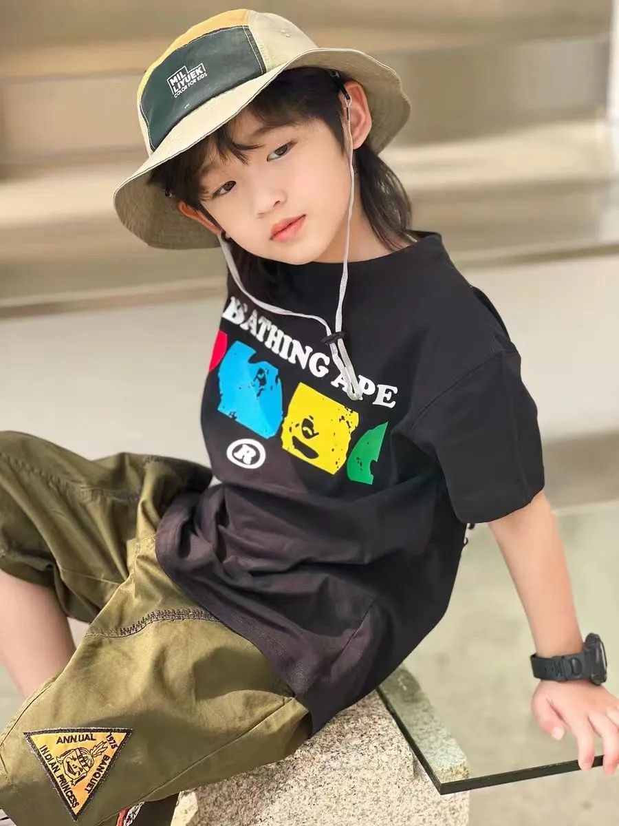 【90-160cm】着回し力抜群 カジュアル 着やすい プリント 男の子 半袖 Ｔシャツ