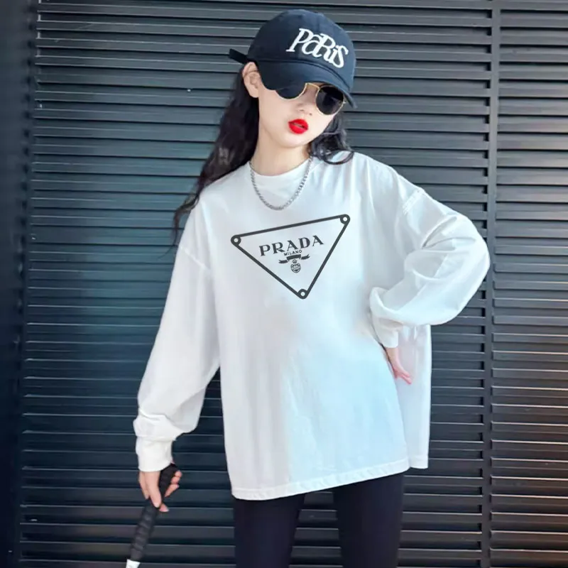 【110-170cm】人気上昇中 大人気 アルファベット 快適 女の子 長袖 Ｔシャツ