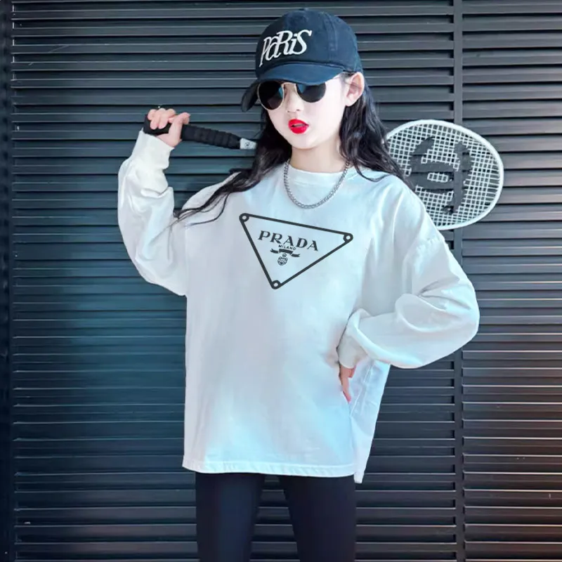 【110-170cm】人気上昇中 大人気 アルファベット 快適 女の子 長袖 Ｔシャツ