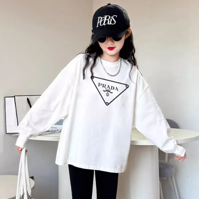 【110-170cm】人気上昇中 大人気 アルファベット 快適 女の子 長袖 Ｔシャツ
