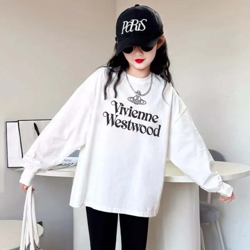 【110-170cm】話題沸騰中 シンプル アルファベット 快適 女の子 長袖 Ｔシャツ