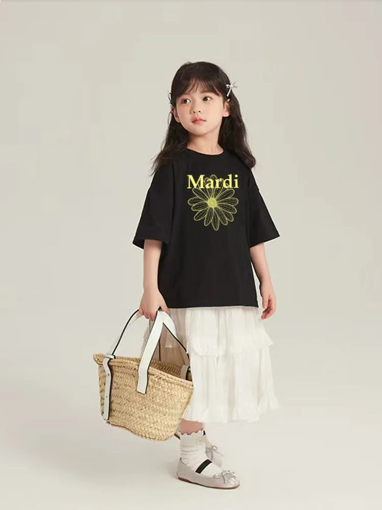 【90-160cm】元気いっぱい おしゃれ 可愛い プリント 定番 女の子 半袖 Ｔシャツ