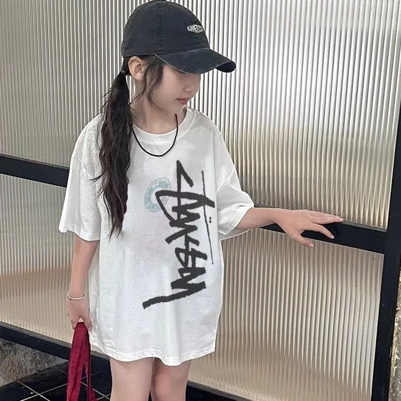 【90-160cm】今季も大注目 売れ筋 アルファベット シンプル 快適 女の子 半袖 Ｔシャツ