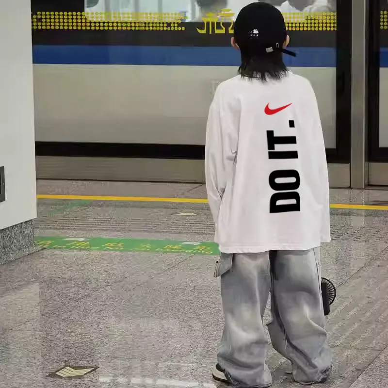 【90-160cm】絶対見逃さないで カジュアル アルファベット クール 男の子 長袖 Ｔシャツ