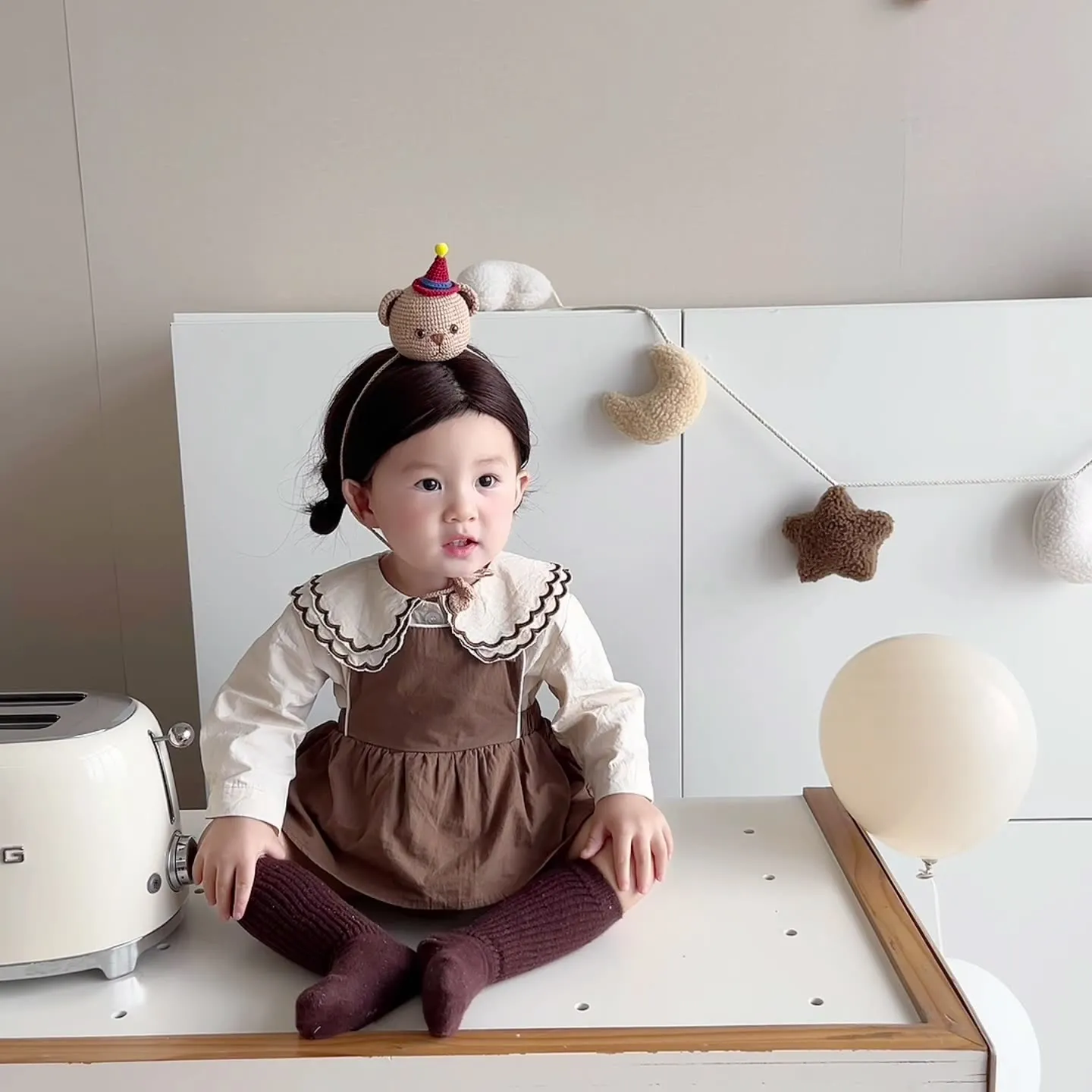 【66-90cm】オシャレ度高め 大人気 ins風 スウィート 可愛い ベビー 長袖 シャツ/サロペット