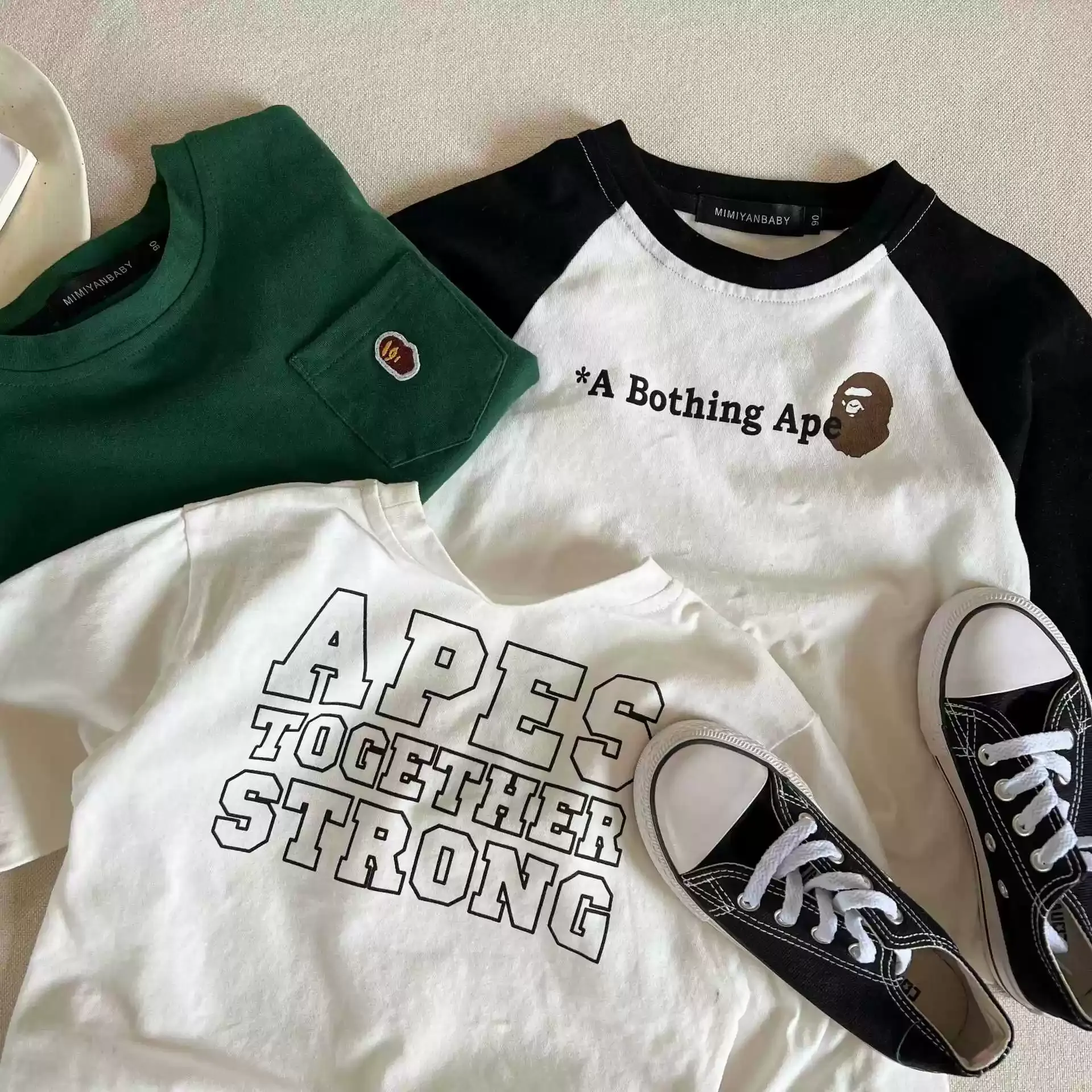 【90-140cm】着回し力抜群 大人気 カジュアル 合わせやすい 長袖 Ｔシャツ