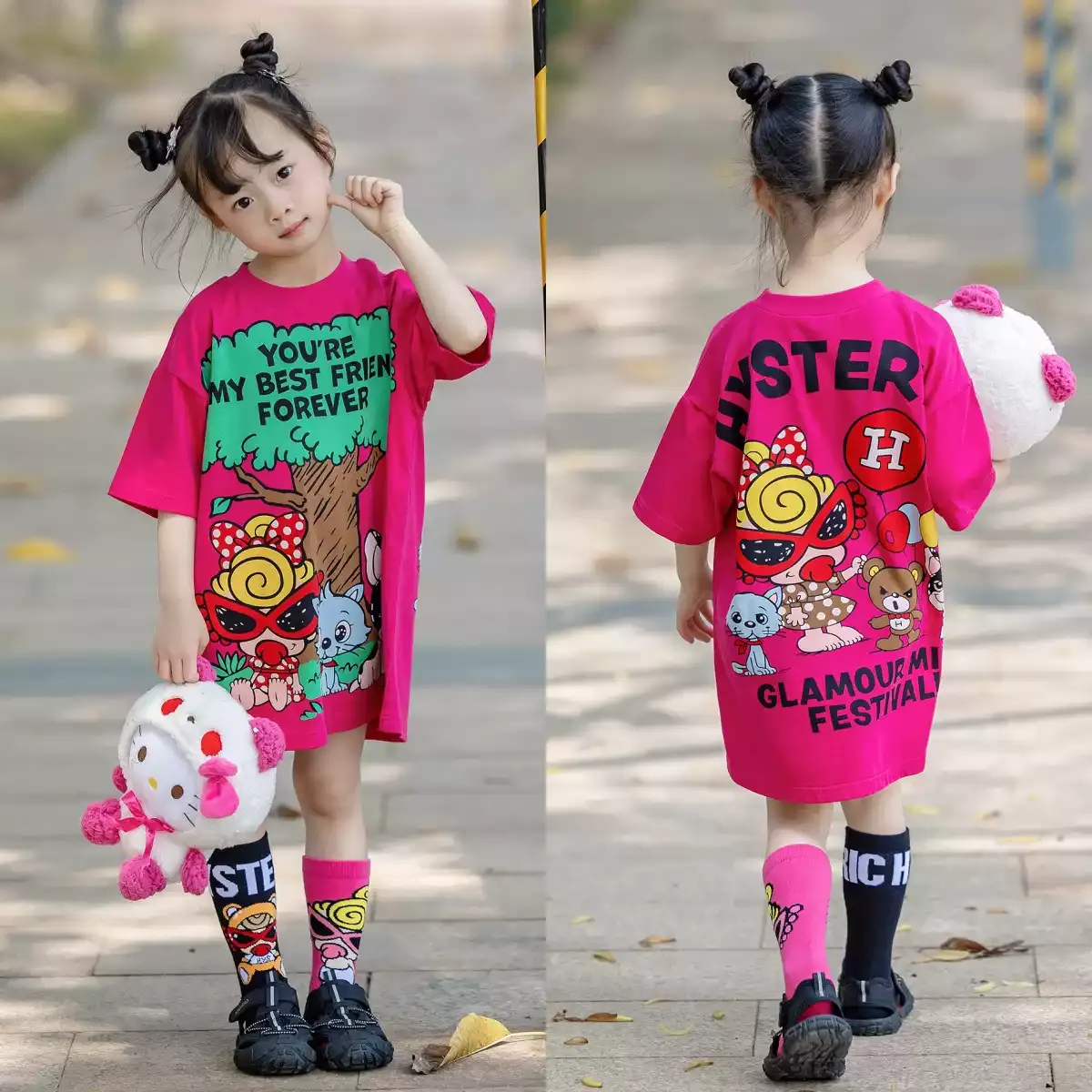 【90-160cm】デザイン満点 大活躍 おしゃれ 可愛い プリント 女の子 半袖 Ｔシャツ
