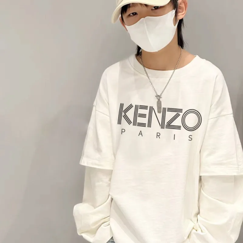 【100-150cm】話題沸騰中 売れ筋 アルファベット レイヤード  男の子 長袖 Ｔシャツ