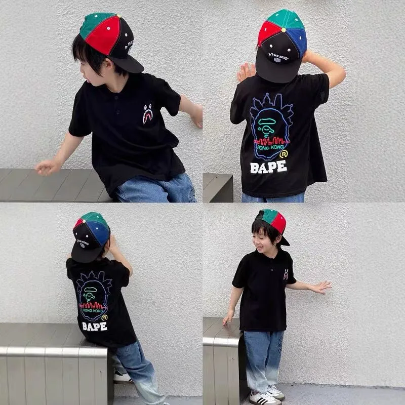 【90-170cm】トレンド感満点 大人気 カジュアル 着やすい POLOネック 男の子 半袖 Ｔシャツ