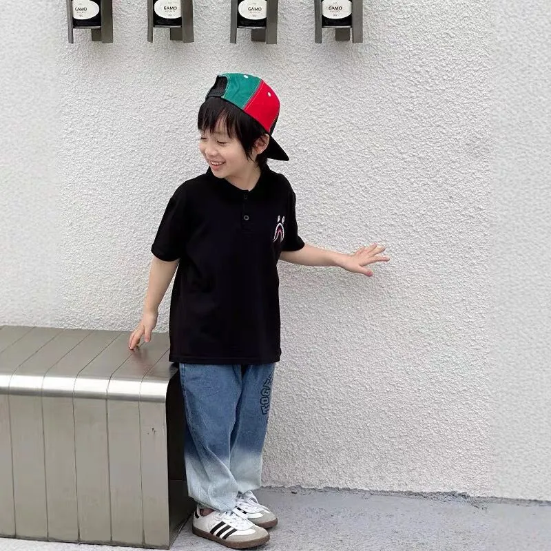 【90-170cm】トレンド感満点 大人気 カジュアル 着やすい POLOネック 男の子 半袖 Ｔシャツ
