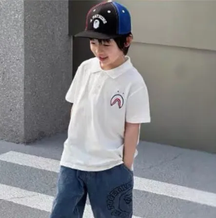 【90-170cm】トレンド感満点 大人気 カジュアル 着やすい POLOネック 男の子 半袖 Ｔシャツ