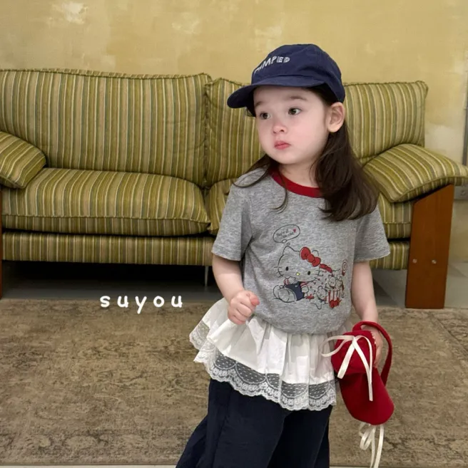 【80-140cm】絶対欲しい 好感度UP 可愛い キュート カートゥーン 女の子 半袖 Ｔシャツ
