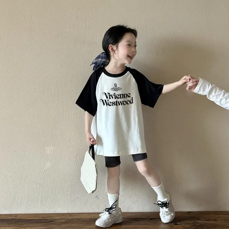 【110-170cm】絶対欲しい！おしゃれ 可愛い 定番 ラウンドネック 女の子 半袖 Ｔシャツ