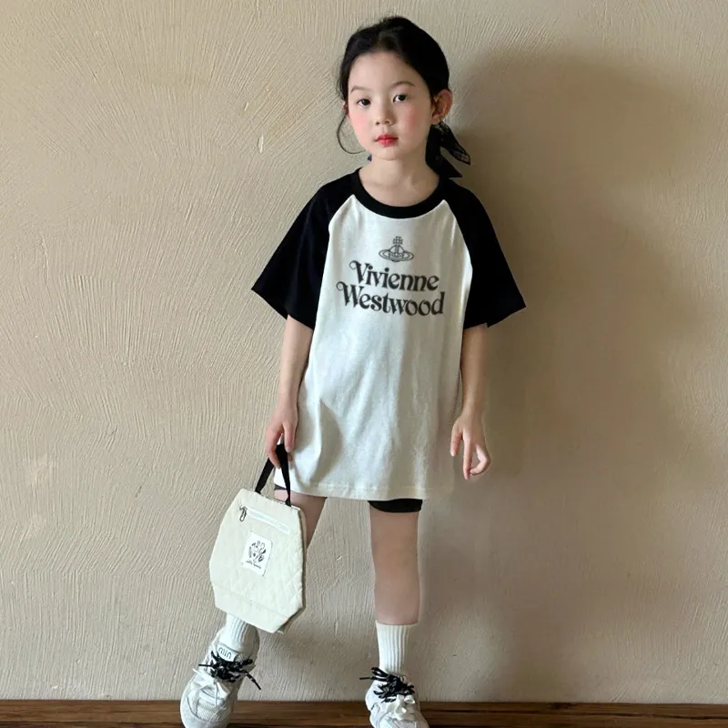 【110-170cm】絶対欲しい！おしゃれ 可愛い 定番 ラウンドネック 女の子 半袖 Ｔシャツ