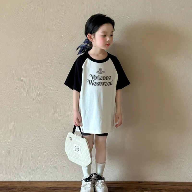 【110-170cm】絶対欲しい！おしゃれ 可愛い 定番 ラウンドネック 女の子 半袖 Ｔシャツ